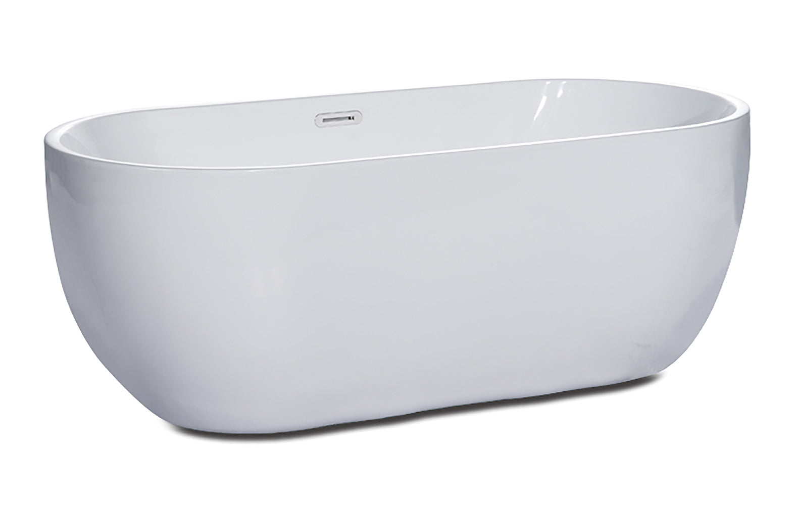 ALFI brand 67" Acrylic Free Standing Oval Soaking Bathtub, White, AB8839