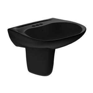 Alternate Image for TOTO Prominence Oval Wall-Mount Bathroom Sink and Shroud for 4 Inch Center Faucets, Ebony, Vitreous China, LHT242.4#51