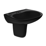 TOTO Prominence Oval Wall-Mount Bathroom Sink and Shroud for 4 Inch Center Faucets, Ebony, Vitreous China, LHT242.4#51