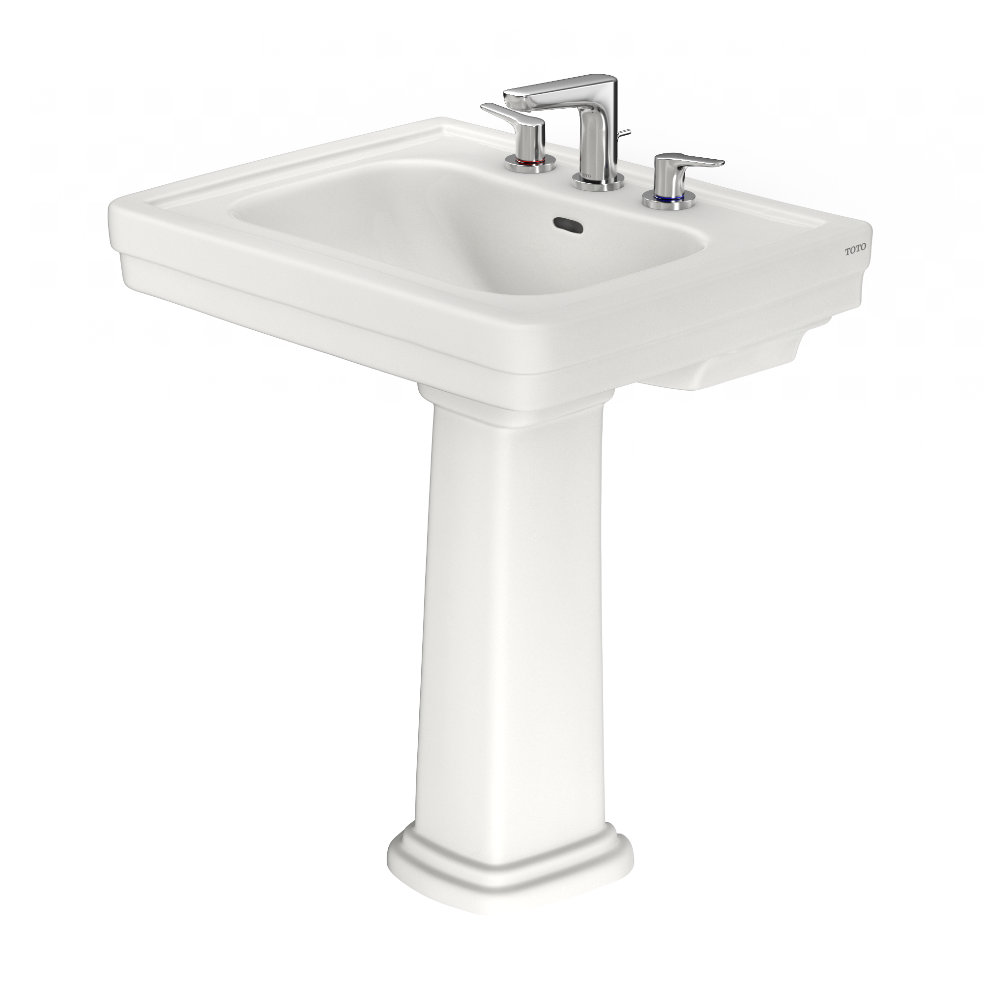 TOTO Promenade 27-1/2" x 22-1/4" Rectangular Pedestal Bathroom Sink for 8 inch Center Faucets, Colonial White, Vitreous China, LPT530.8N#11