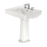 TOTO Promenade 27-1/2" x 22-1/4" Rectangular Pedestal Bathroom Sink for 8 inch Center Faucets, Colonial White, Vitreous China, LPT530.8N#11