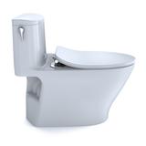 TOTO Nexus 1G One-Piece Elongated 1.0 GPF Universal Height Toilet with CEFIONTECT and SS234 SoftClose Seat, WASHLET+ Ready, Cotton White, Vitreous China, MS642234CUFG#01