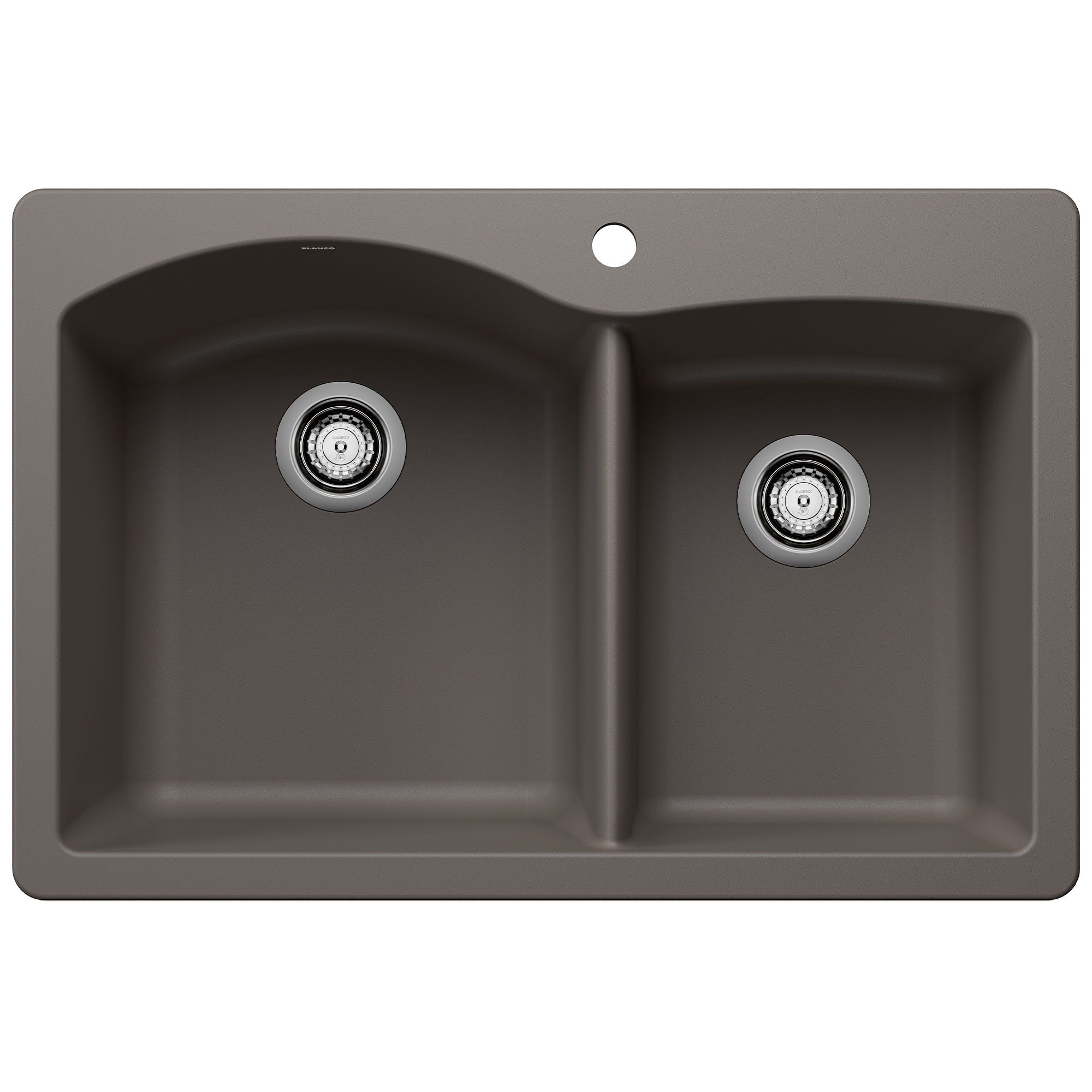 DIAMOND Dual Mount Granite Composite 33 in. 1-Hole 60/40 Double Bowl Kitchen Sink in Cafe Brown DIAMOND Dual Mount Granite Composite 33 in. 1-Hole 60/40 Double Bowl Kitchen Sink in Cafe Brown