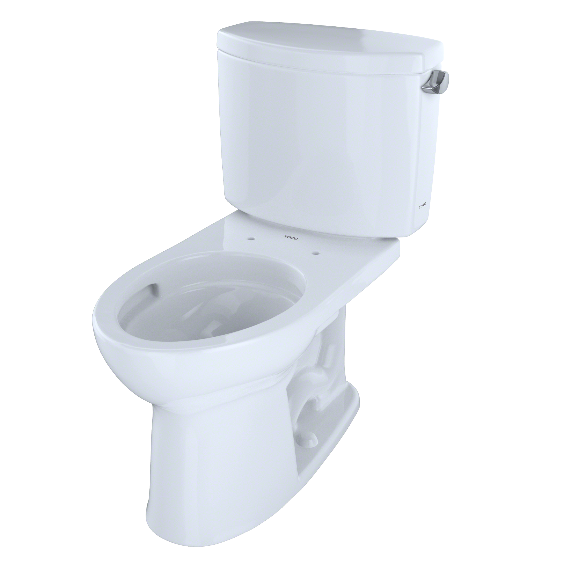 TOTO Drake II Two-Piece Elongated 1.28 GPF Universal Height Toilet with CEFIONTECT and Right-Hand Trip Lever, Cotton White, Vitreous China, CST454CEFRG#01