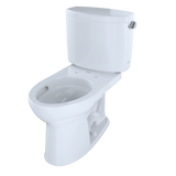 TOTO Drake II Two-Piece Elongated 1.28 GPF Universal Height Toilet with CEFIONTECT and Right-Hand Trip Lever, Cotton White, Vitreous China, CST454CEFRG#01