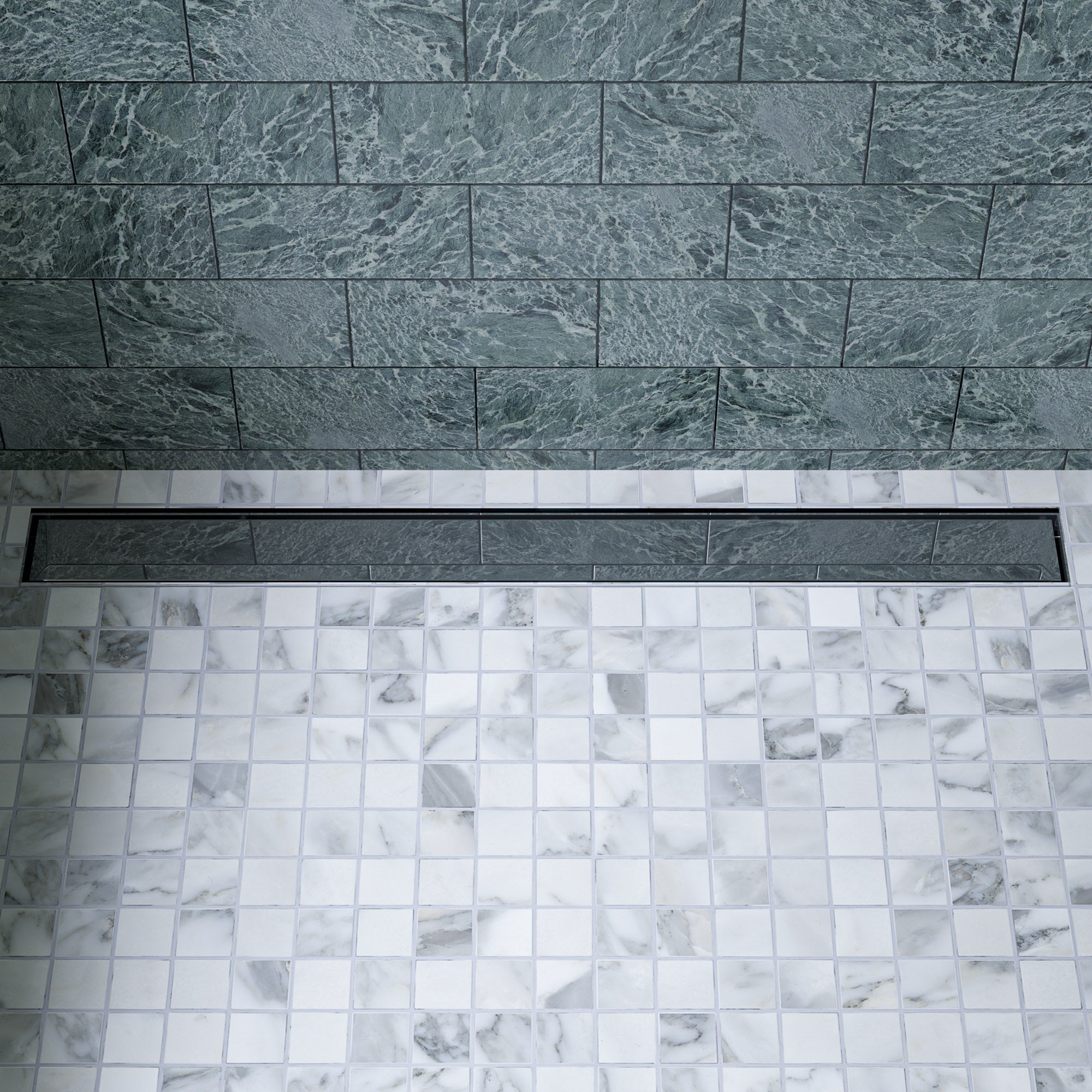 ALFI brand ABLD32B-PSS 32" Modern Polished Stainless Steel Linear Shower Drain with Solid Cover