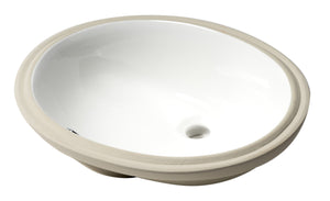 Alternate Image for ALFI brand 22.5" x 16.75" Oval Under Mount Porcelain Bathroom Sink, White, No Faucet Hole, ABC602