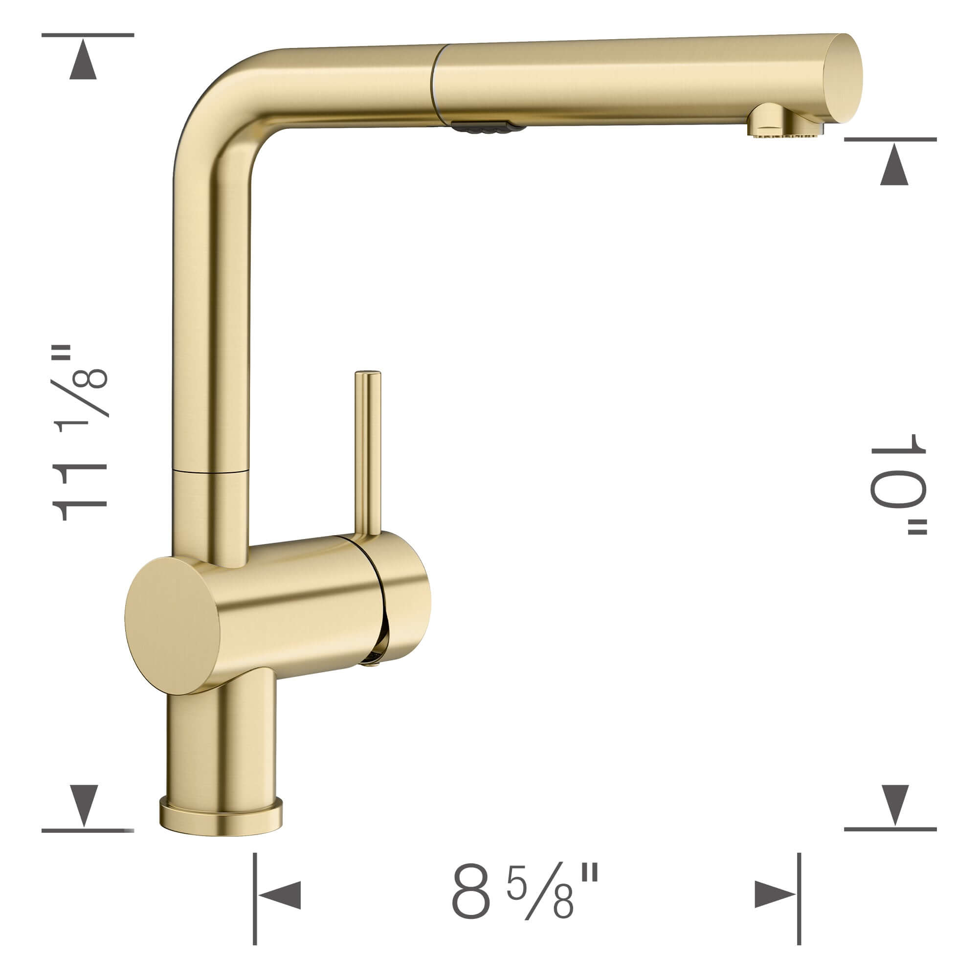 Blanco Linus Low Arc Pull-Out Dual-Spray Kitchen Faucet, Satin Gold, 1
