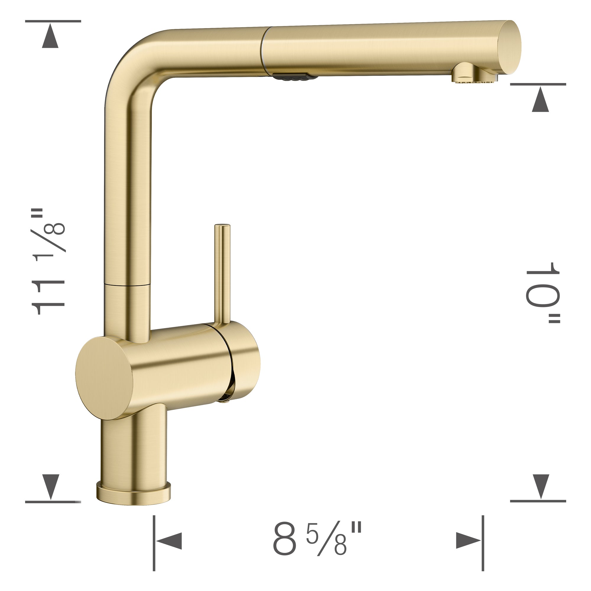 Blanco Linus Low Arc Pull-Out Dual-Spray Kitchen Faucet, Satin Gold, 1.5 GPM, Brass, 526686