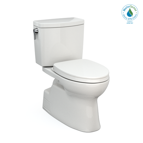 TOTO Vespin II 1G Two-Piece Elongated 1.0 GPF Universal Height Toilet with CEFIONTECT and SS124 SoftClose Seat, WASHLET+ Ready, Colonia White, Vitreous China|Plastic, Colonial White, MS474124CUFG#11