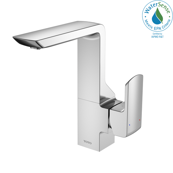 TOTO GR Series 1.2 GPM Single Side Handle Bathroom Sink Faucet with COMFORT GLIDE Technology and Drain Assembly, Polished Chrome, Brass, TLG02309U#CP