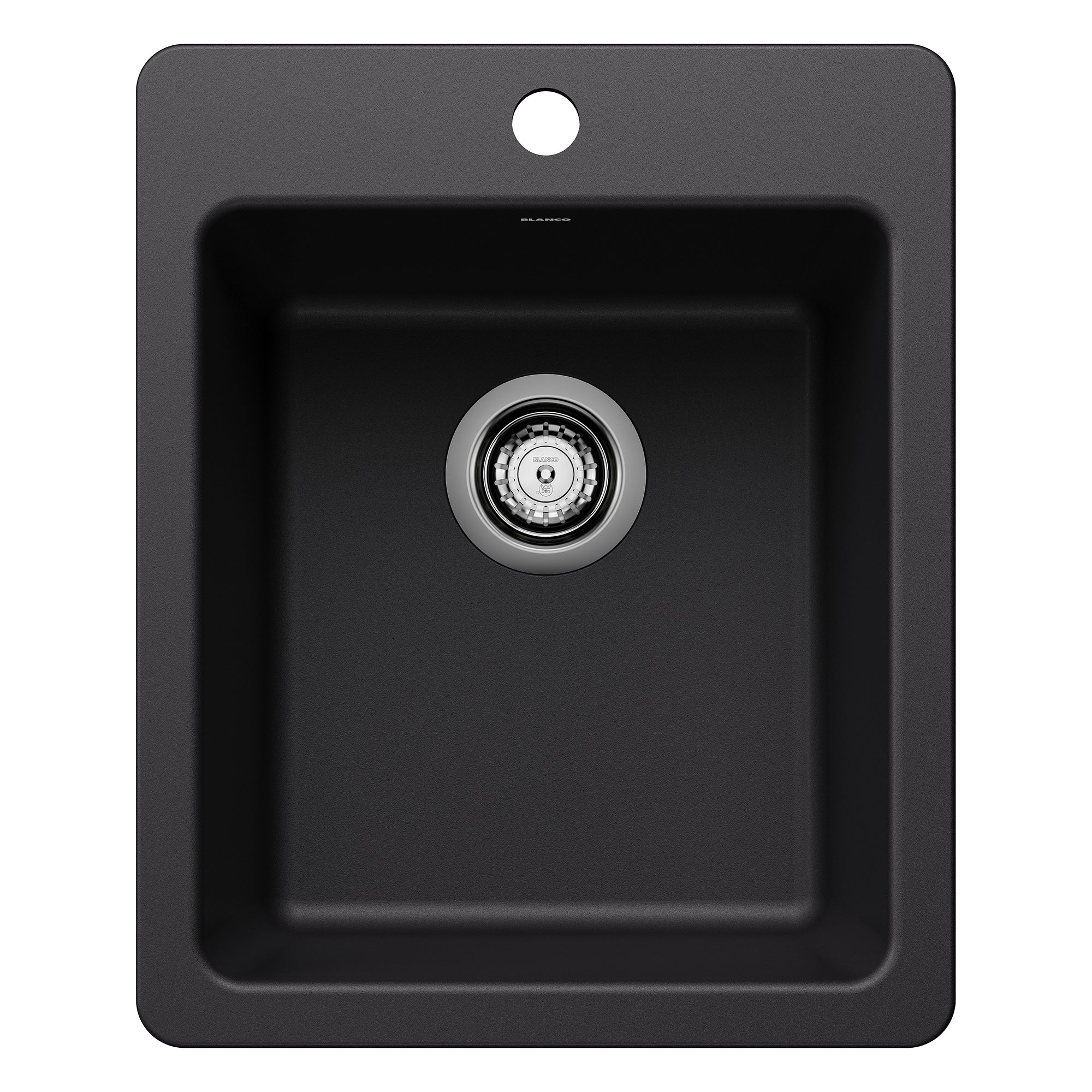 Blanco Liven 17" Rectangle Silgranit Bar/Prep Sink, Coal Black, 1 Faucet Hole, 443234