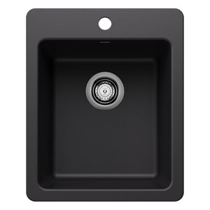 Alternate Image for Blanco Liven 17" Rectangle Silgranit Bar/Prep Sink, Coal Black, 1 Faucet Hole, 443234