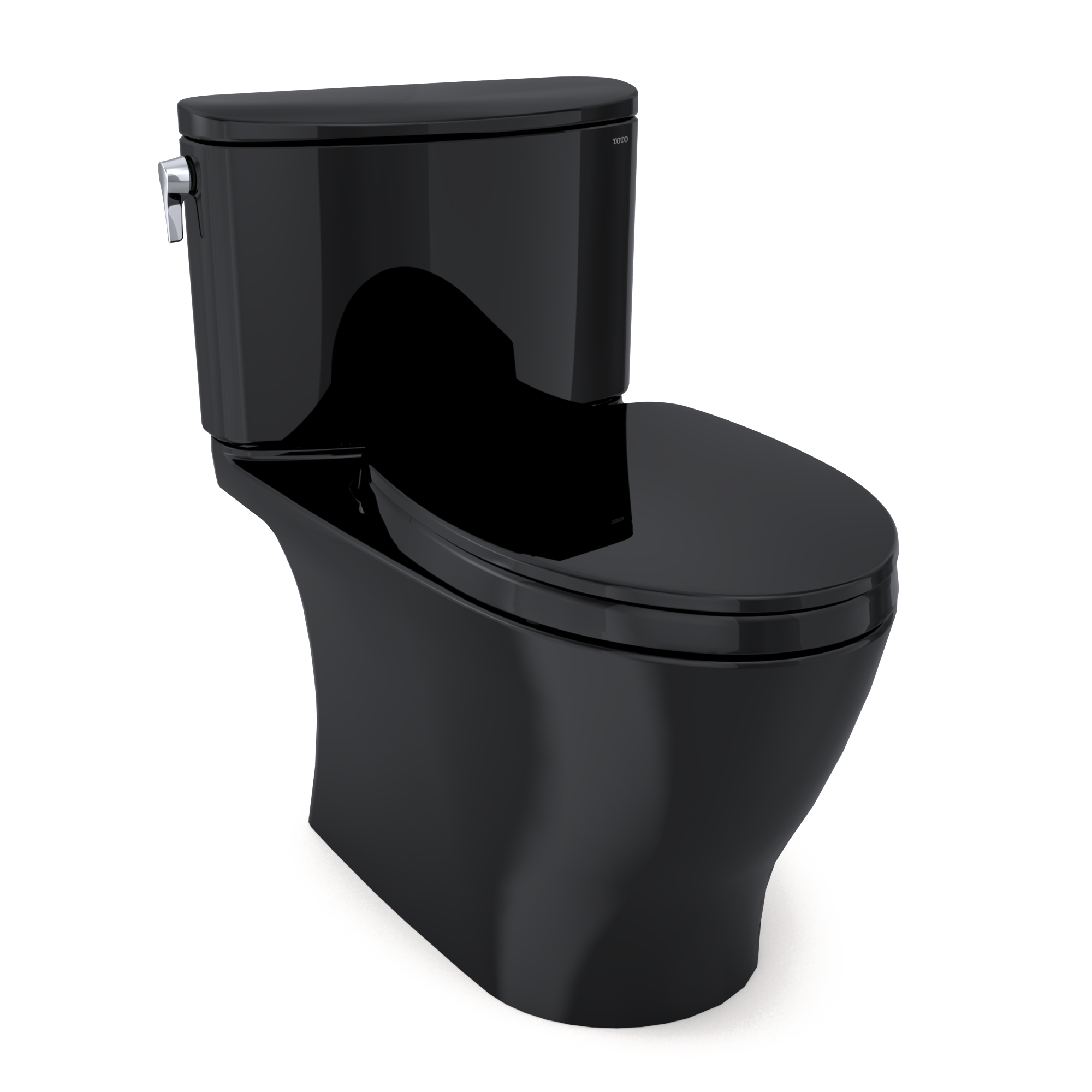 TOTO Nexus 1G Two-Piece Elongated 1.0 GPF Universal Height Toilet with SS124 SoftClose Seat, WASHLET+ Ready, Ebony, Vitreous China, MS442124CUF#51