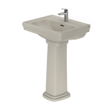 TOTO Promenade 24" x 19-1/4" Rectangular Pedestal Bathroom Sink for Single Hole Faucets, Bone, Vitreous China, LPT532N#03