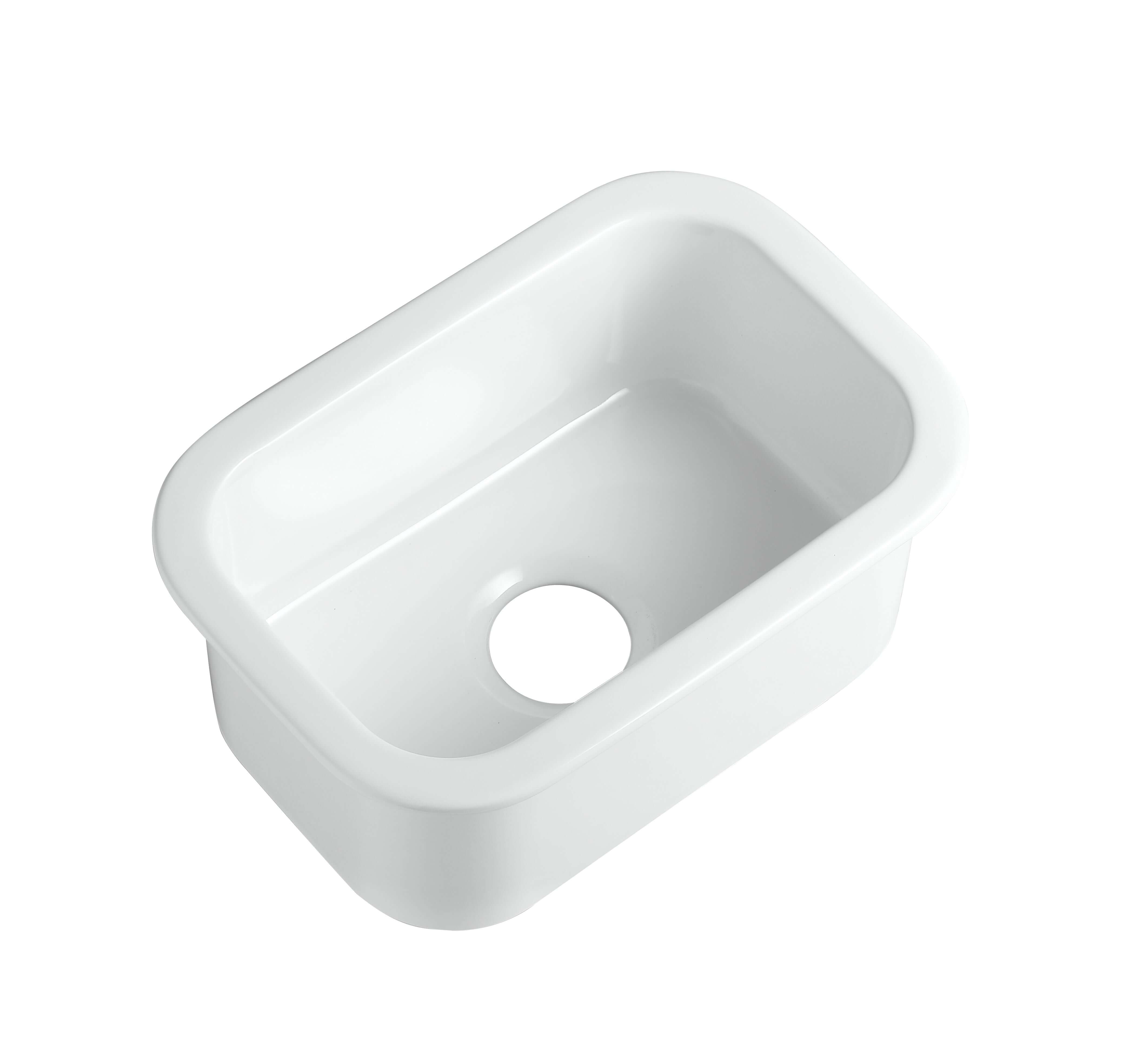 ALFI brand 19 rectangle fireclay bar/prep sink white product image