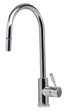 ALFI Solid Polished Stainless Steel Single Hole Pull Down Kitchen Faucet, AB2028-PSS