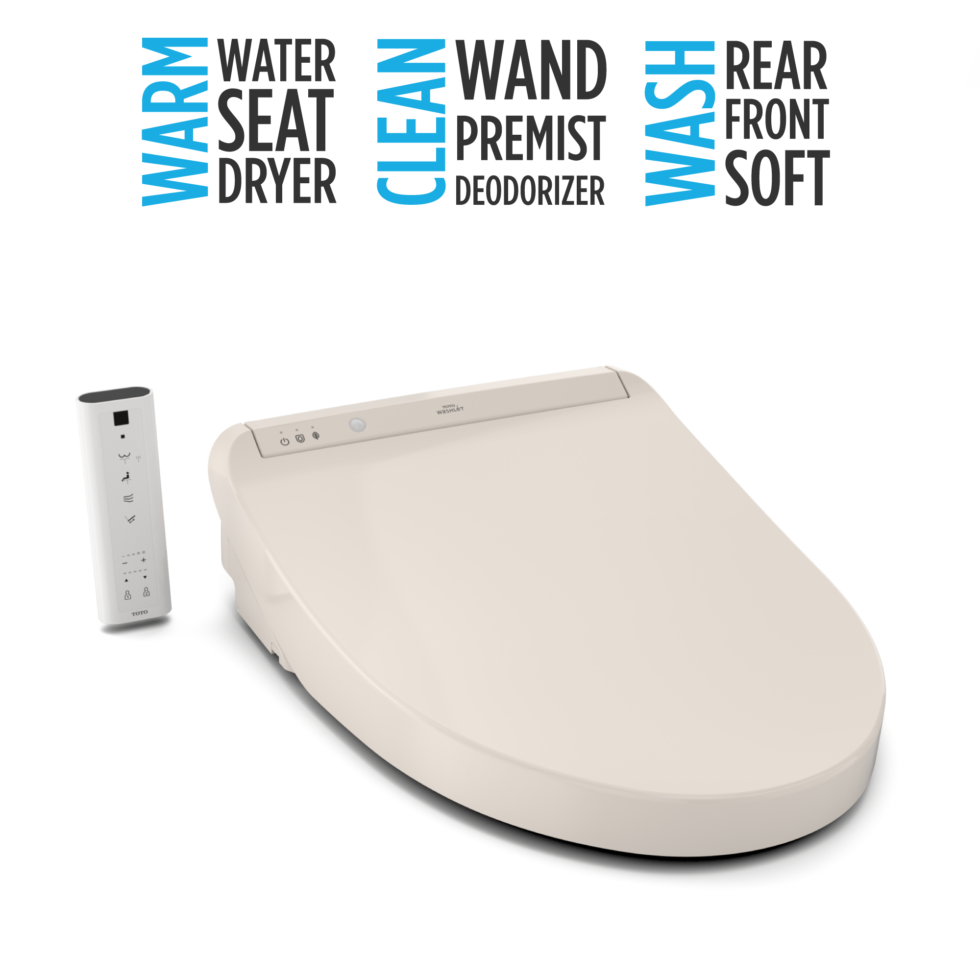 TOTO WASHLET K300 Electronic Bidet Toilet Seat, Instantaneous Water Heating, PREMIST and EWATER+ Wand Cleaning, Sedona Beige, SW3036R#12