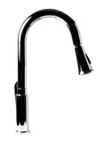 ALFI brand 1.8 GPM Lever Gooseneck Spout Touch Kitchen Faucet, Modern, Gray, Pull Down, Polished Chrome, ABKF3480-PC
