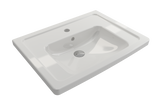BOCCHI Taormina 26" Rectangle Wallmount Fireclay Bathroom Sink, White, Single Faucet Hole, 1007-001-0126