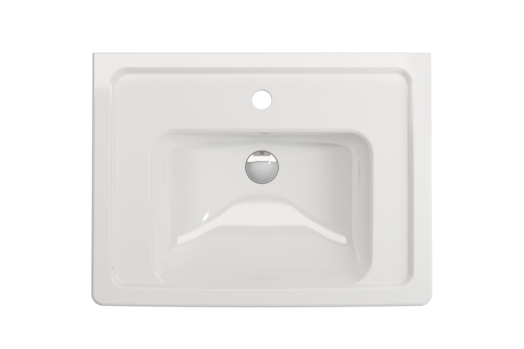 BOCCHI Taormina 26" Rectangle Wallmount Fireclay Bathroom Sink, White, Single Faucet Hole, 1007-001-0126