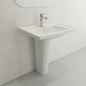 Alternate Image for BOCCHI Taormina 26" Rectangle Wallmount Fireclay Bathroom Sink, Matte White, Single Faucet Hole, 1007-002-0126