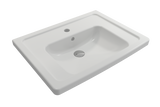 BOCCHI Taormina 26" Rectangle Wallmount Fireclay Bathroom Sink, Matte White, Single Faucet Hole, 1007-002-0126