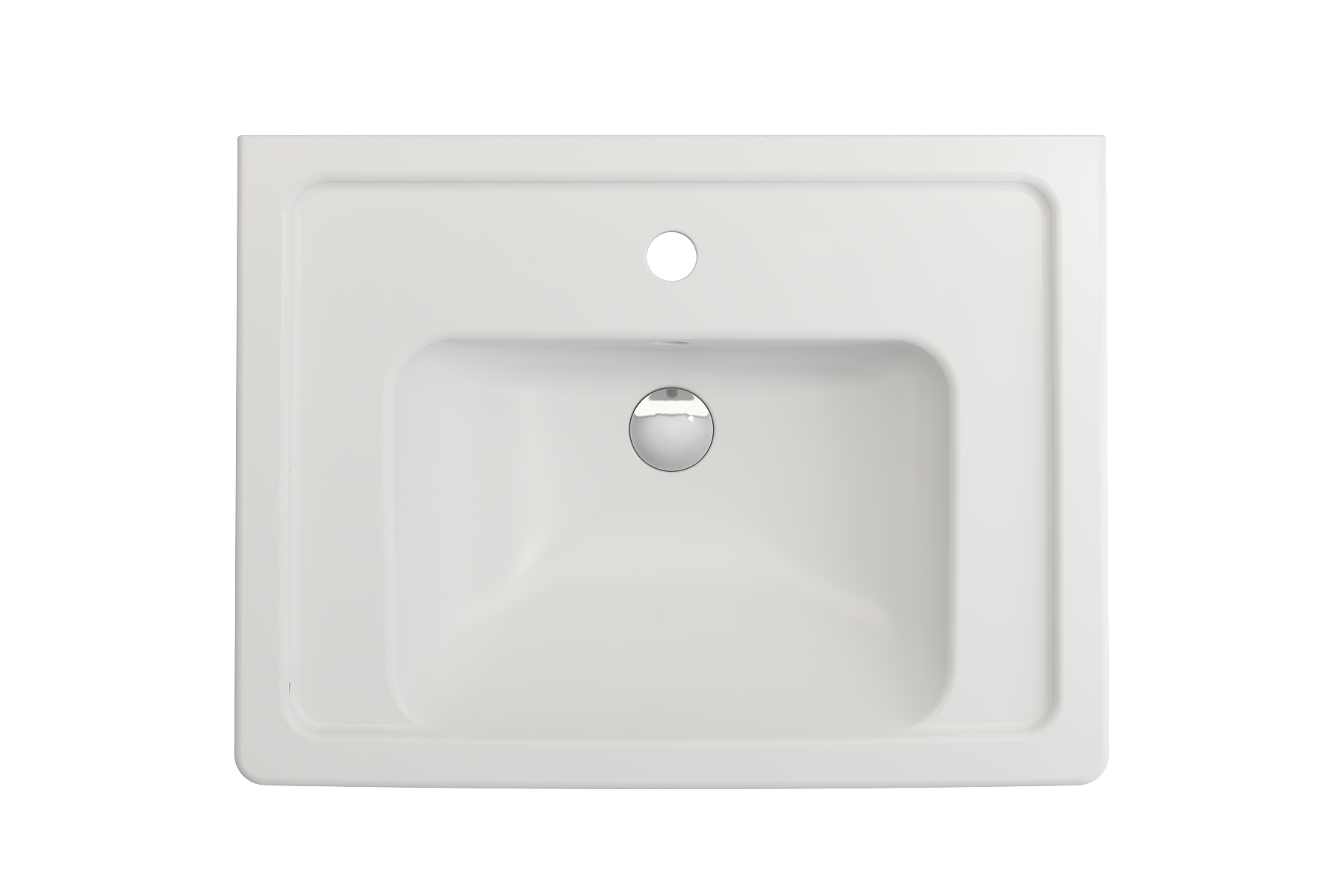 BOCCHI Taormina 26" Rectangle Wallmount Fireclay Bathroom Sink, Matte White, Single Faucet Hole, 1007-002-0126