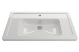 BOCCHI Taormina 34" Rectangle Wallmount Fireclay Bathroom Sink, White, Single Faucet Hole, 1008-001-0126