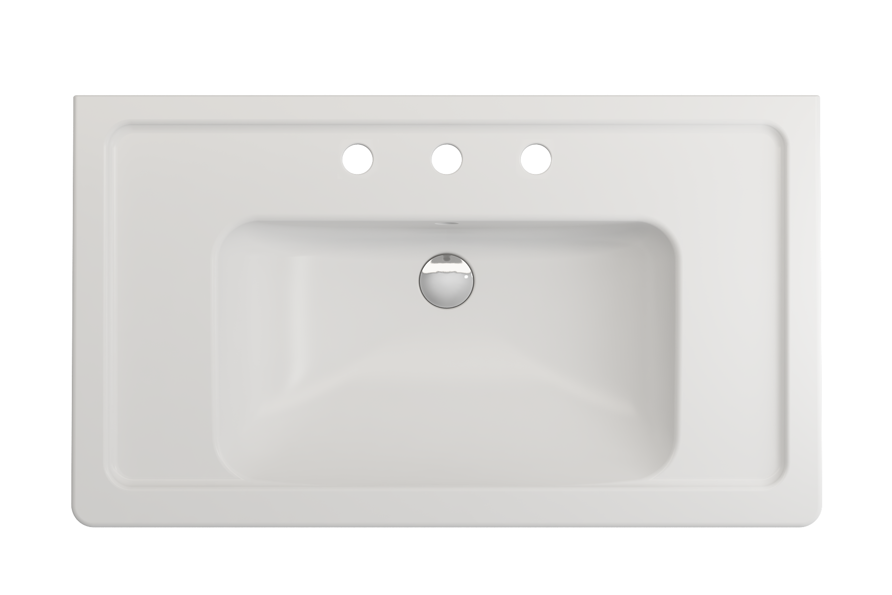 BOCCHI Taormina 34" Rectangle Wallmount Fireclay Bathroom Sink, Matte White, 3 Faucet Hole, 1008-002-0127