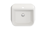 BOCCHI Firenze 20" Rectangle Vessel Fireclay Bathroom Sink, White, Single Faucet Hole, 1074-001-0126