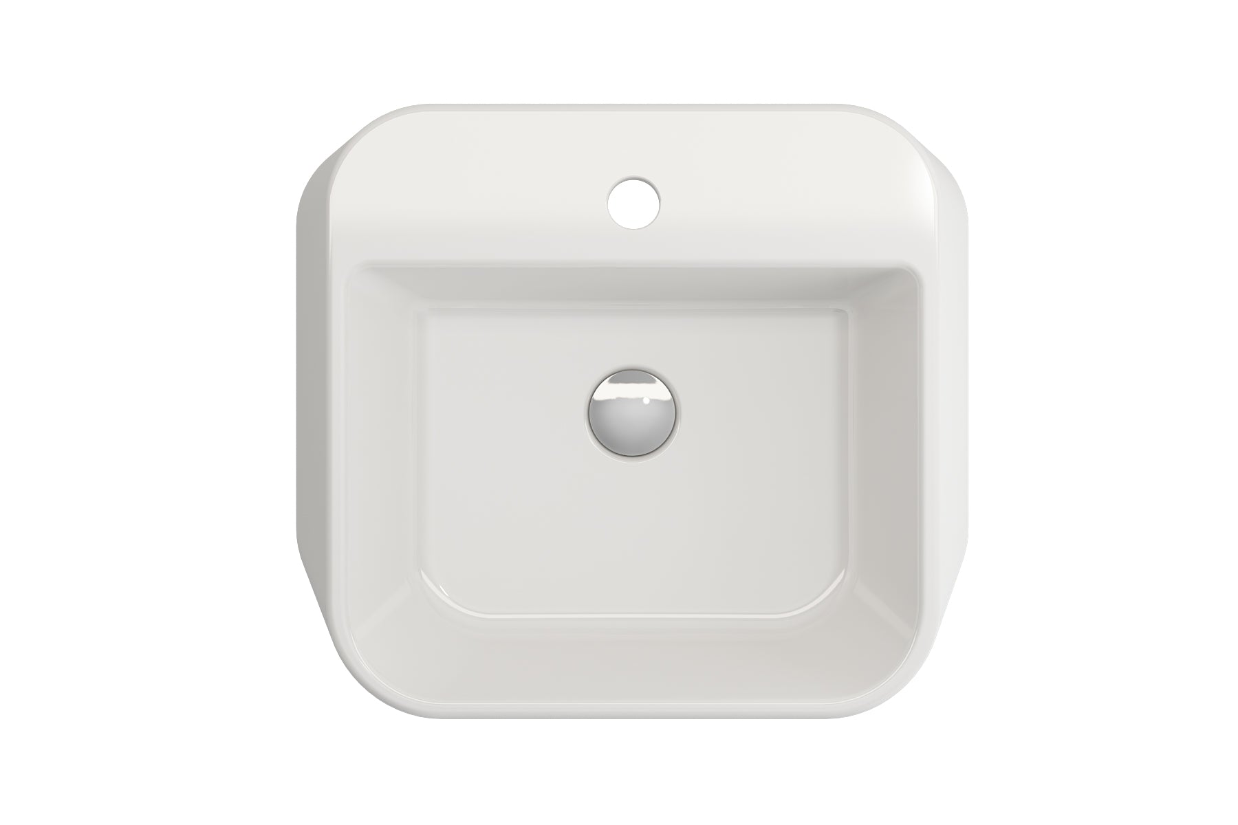 BOCCHI Firenze 20" Rectangle Vessel Fireclay Bathroom Sink, White, Single Faucet Hole, 1074-001-0126