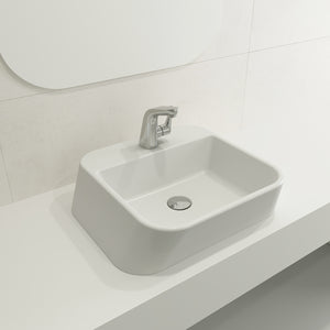 Alternate Image for BOCCHI Firenze 20" Rectangle Vessel Fireclay Bathroom Sink, Matte White, Single Faucet Hole, 1074-002-0126