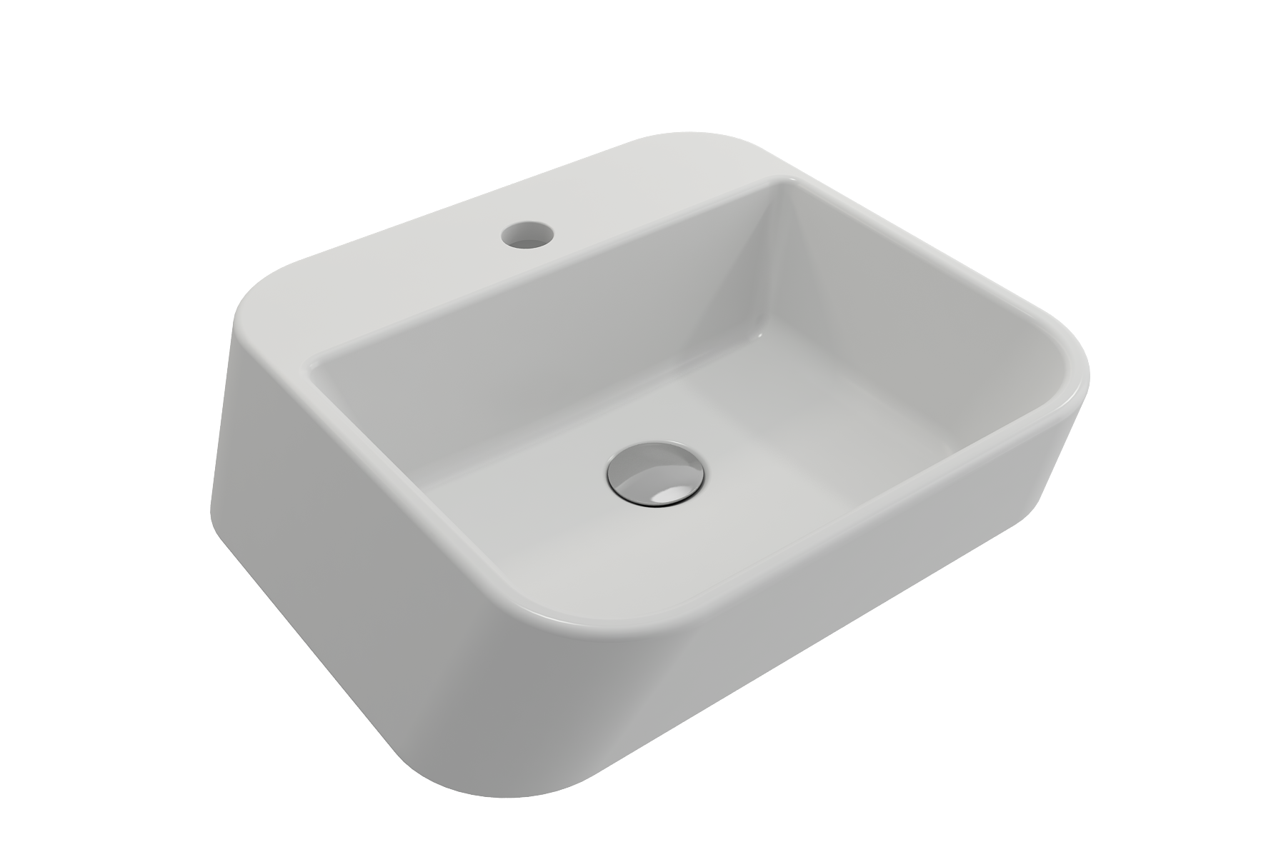 BOCCHI Firenze 20" Rectangle Vessel Fireclay Bathroom Sink, Matte White, Single Faucet Hole, 1074-002-0126