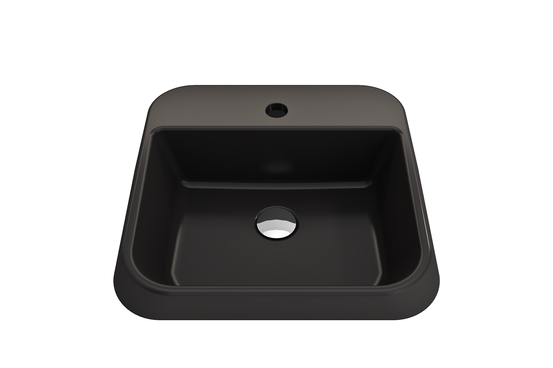 BOCCHI Firenze 20" Rectangle Vessel Fireclay Bathroom Sink, Matte Black, Single Faucet Hole, 1074-004-0126