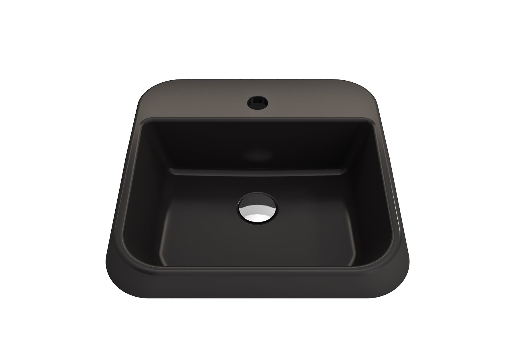 BOCCHI Firenze 20" Rectangle Vessel Fireclay Bathroom Sink, Matte Black, Single Faucet Hole, 1074-004-0126