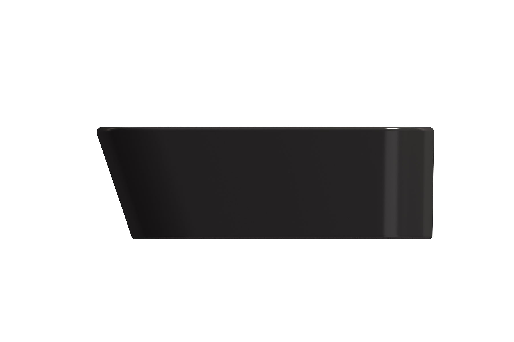 BOCCHI Firenze 20" Rectangle Vessel Fireclay Bathroom Sink, Matte Black, Single Faucet Hole, 1074-004-0126