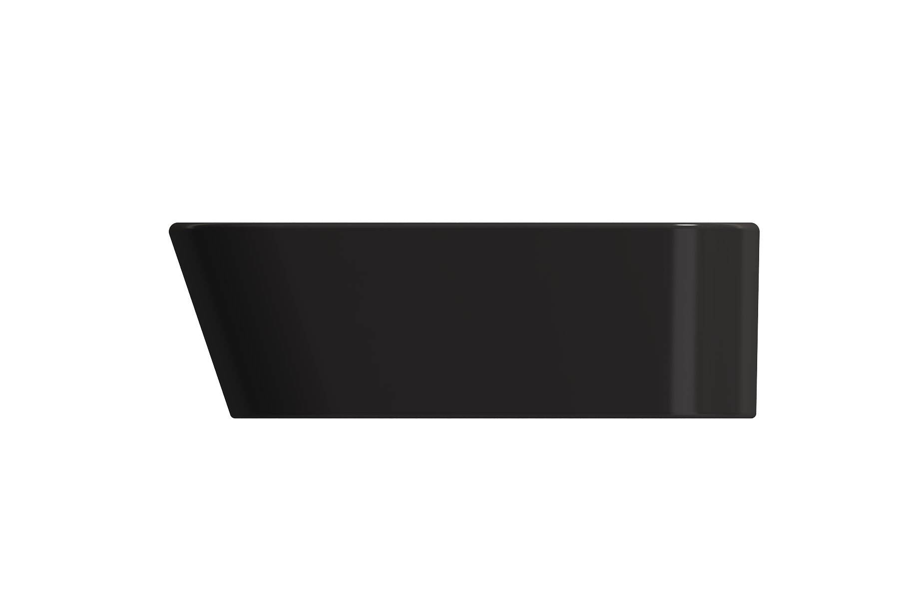 BOCCHI Firenze 20" Rectangle Vessel Fireclay Bathroom Sink, Matte Black, Single Faucet Hole, 1074-004-0126