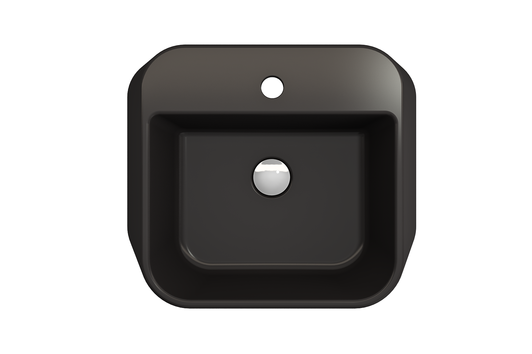 BOCCHI Firenze 20" Rectangle Vessel Fireclay Bathroom Sink, Matte Black, Single Faucet Hole, 1074-004-0126