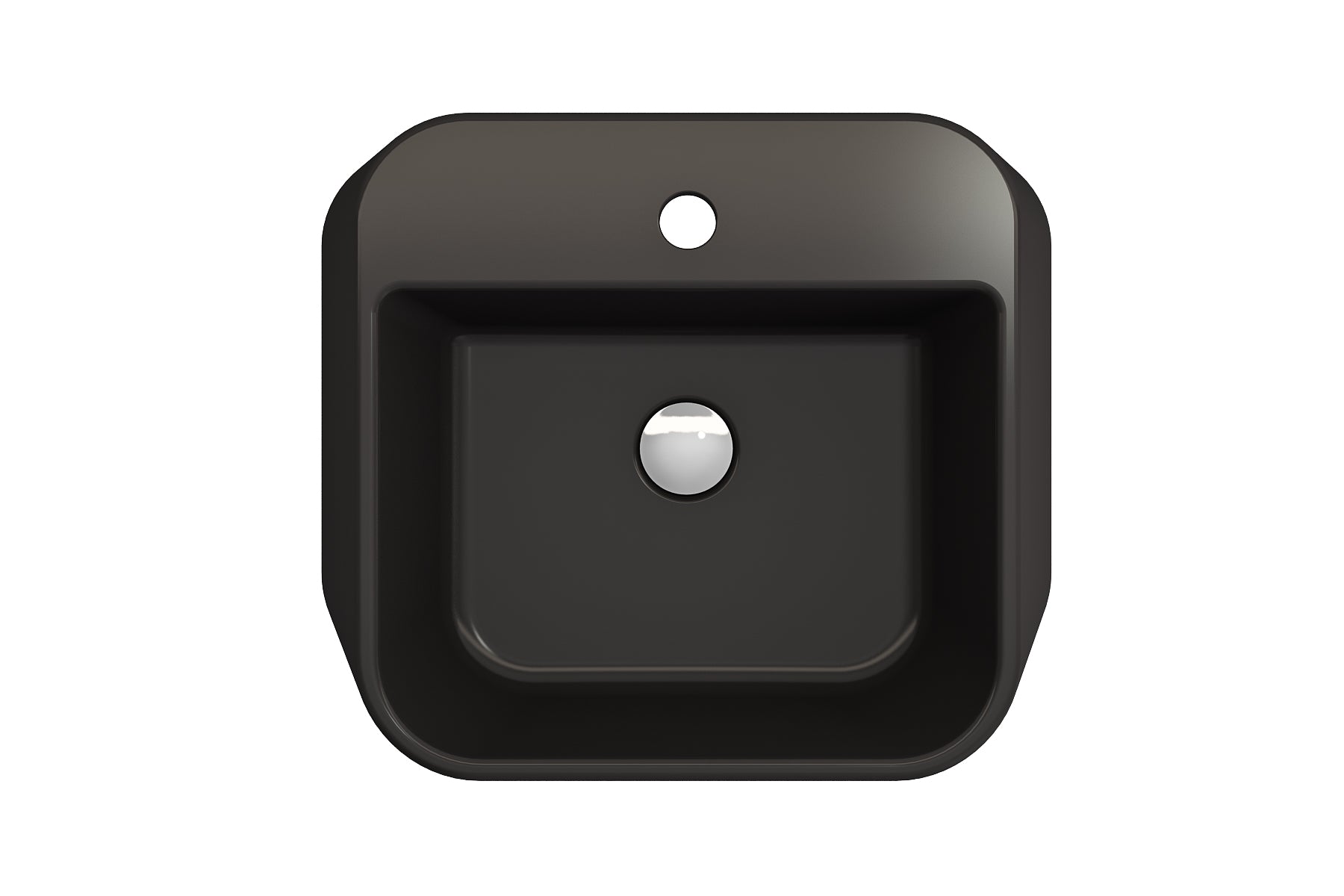BOCCHI Firenze 20" Rectangle Vessel Fireclay Bathroom Sink, Matte Black, Single Faucet Hole, 1074-004-0126