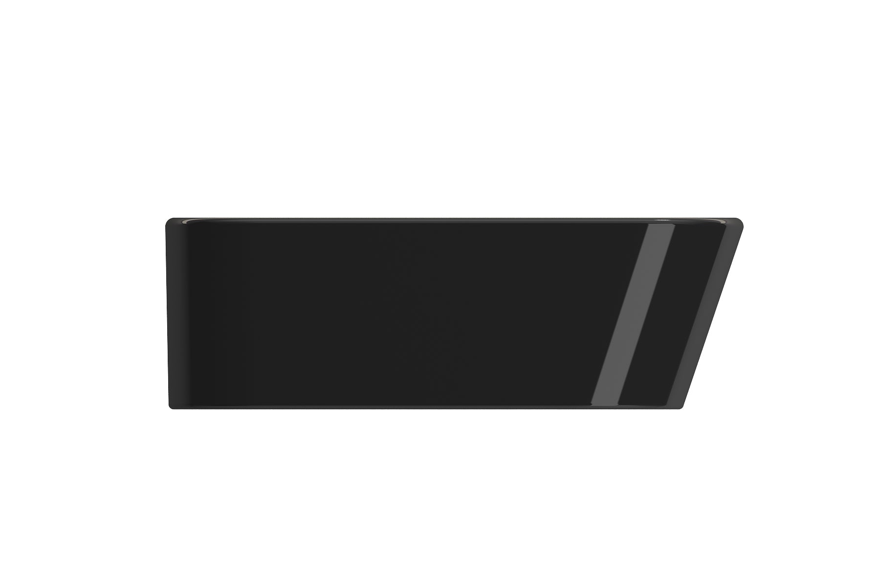 BOCCHI Firenze 20" Rectangle Vessel Fireclay Bathroom Sink, Black, Single Faucet Hole, 1074-005-0126