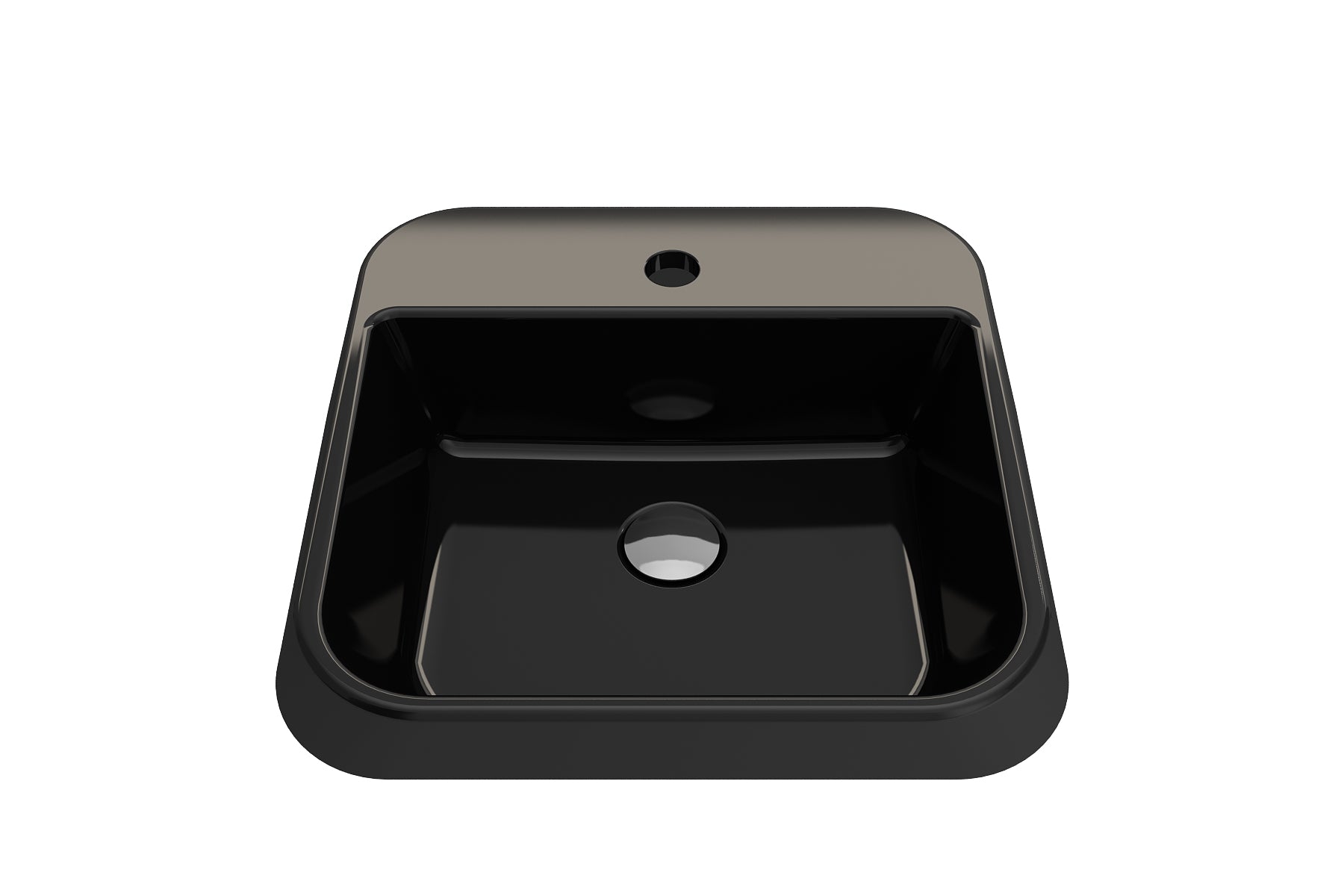 BOCCHI Firenze 20" Rectangle Vessel Fireclay Bathroom Sink, Black, Single Faucet Hole, 1074-005-0126