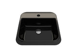 BOCCHI Firenze 20" Rectangle Vessel Fireclay Bathroom Sink, Black, Single Faucet Hole, 1074-005-0126