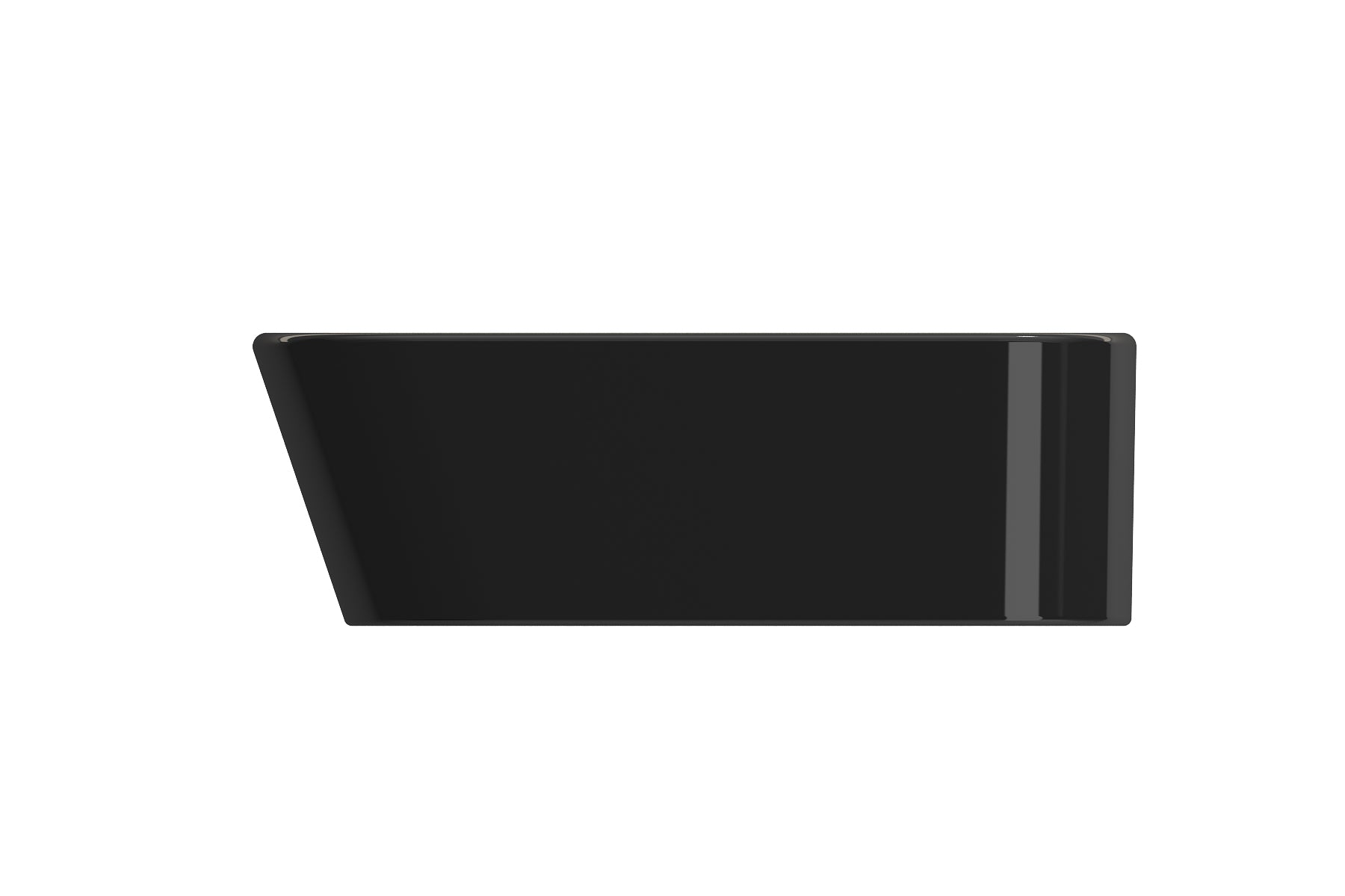BOCCHI Firenze 20" Rectangle Vessel Fireclay Bathroom Sink, Black, Single Faucet Hole, 1074-005-0126