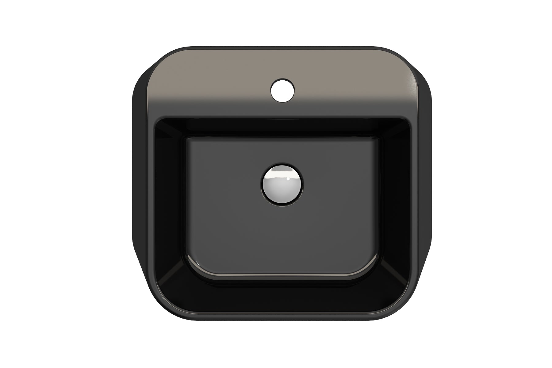 BOCCHI Firenze 20" Rectangle Vessel Fireclay Bathroom Sink, Black, Single Faucet Hole, 1074-005-0126