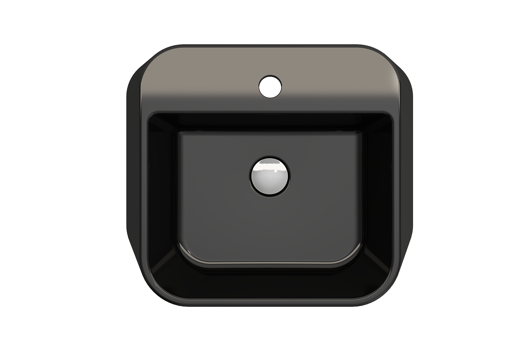BOCCHI Firenze 20" Rectangle Vessel Fireclay Bathroom Sink, Black, Single Faucet Hole, 1074-005-0126