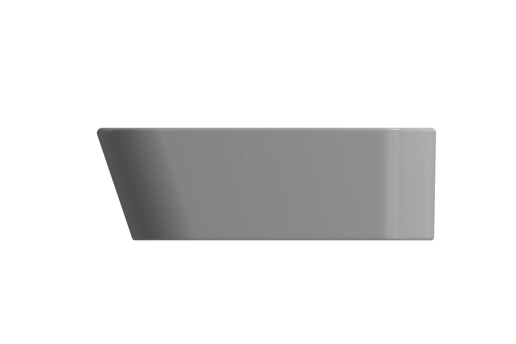 BOCCHI Firenze 20" Rectangle Vessel Fireclay Bathroom Sink, Matte Gray, Single Faucet Hole, 1074-006-0126