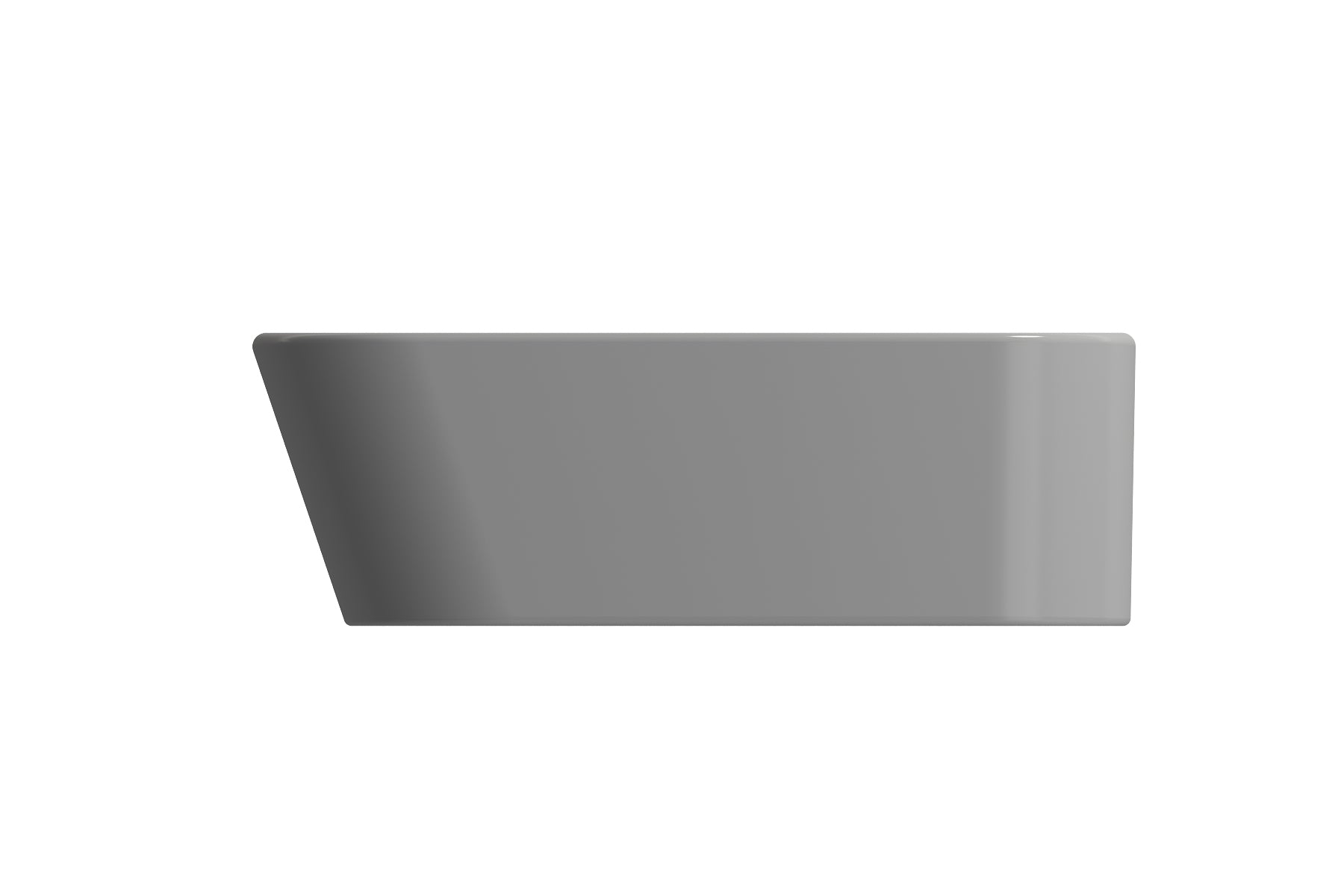 BOCCHI Firenze 20" Rectangle Vessel Fireclay Bathroom Sink, Matte Gray, Single Faucet Hole, 1074-006-0126