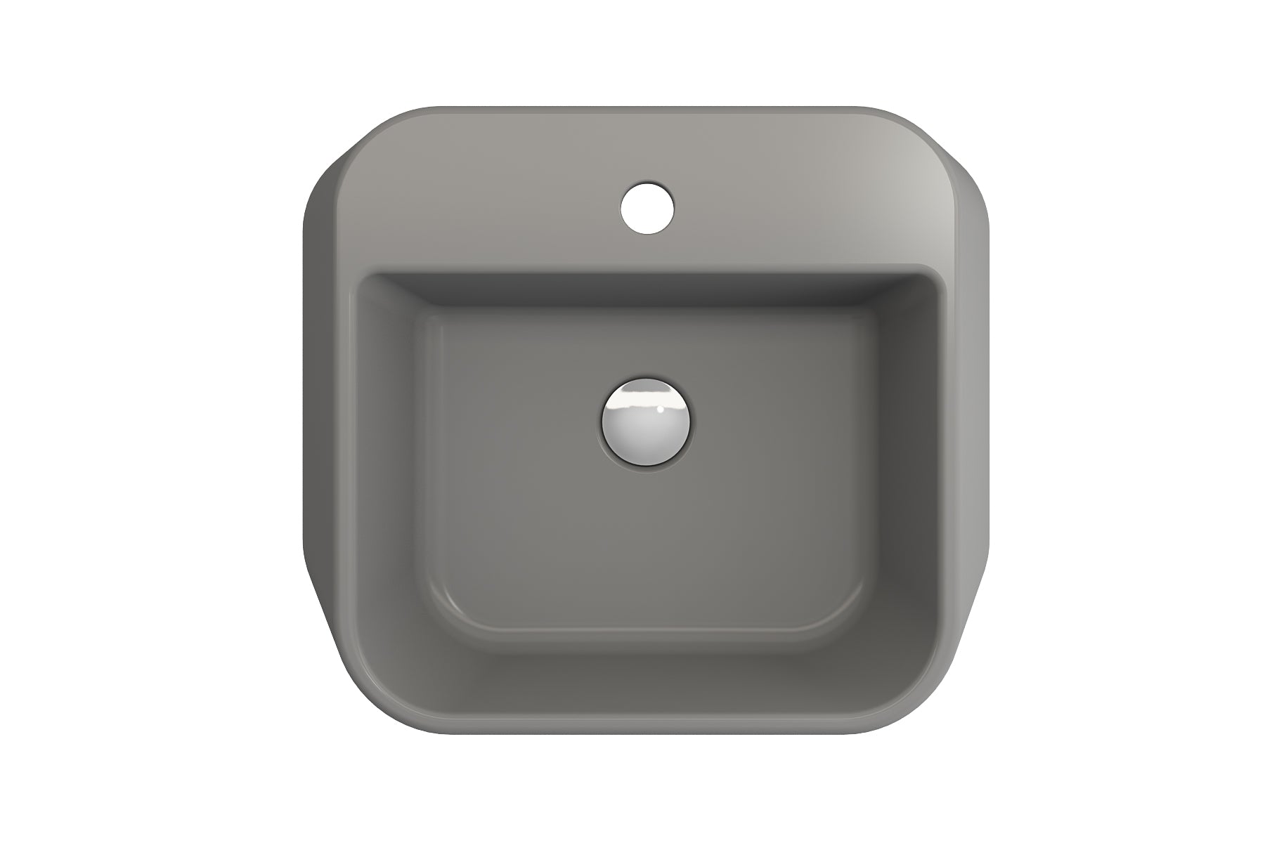 BOCCHI Firenze 20" Rectangle Vessel Fireclay Bathroom Sink, Matte Gray, Single Faucet Hole, 1074-006-0126