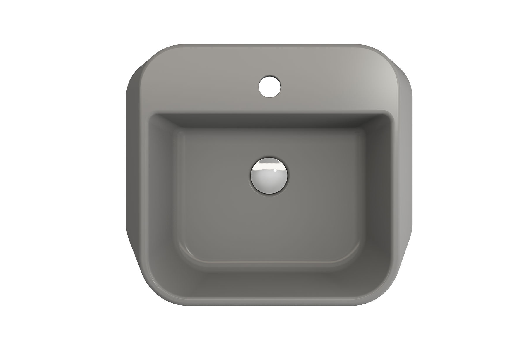 BOCCHI Firenze 20" Rectangle Vessel Fireclay Bathroom Sink, Matte Gray, Single Faucet Hole, 1074-006-0126